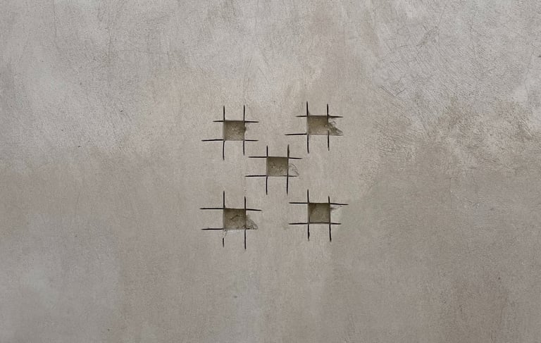 A wall in Rabat with material layers