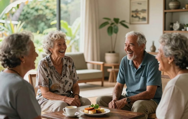 un groupe de seniors souriant