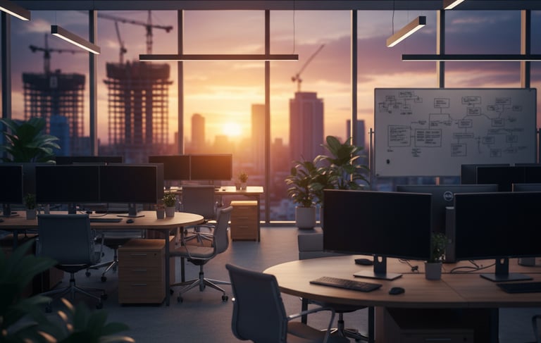 Project team collaborating in modern office for staff augmentation support.