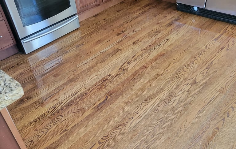 Beautiful Clean Kitchen when using King Organic Clean, Organic Wood floor Cleaning