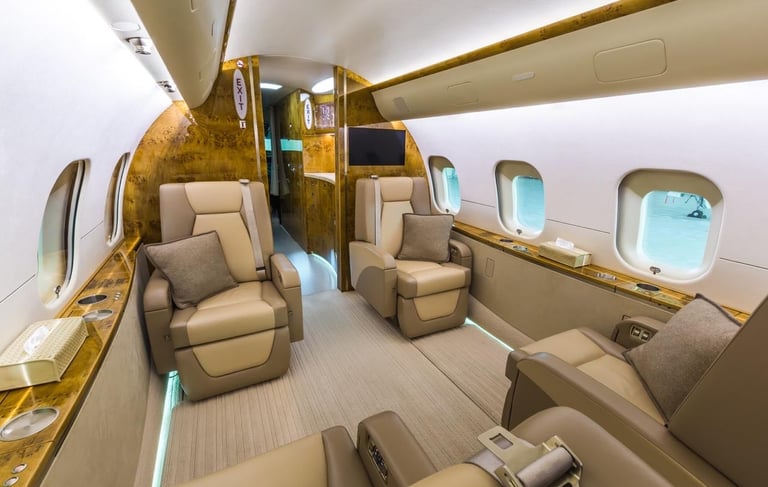 a large passenger jet with a large window