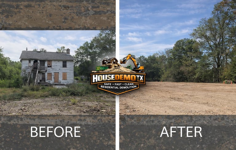 Beaumont TX Two-Story House Demolition