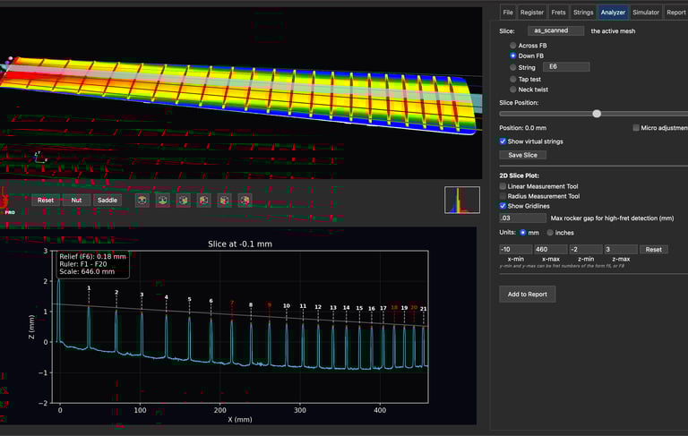 FretLab PRO 3D diagnostics
