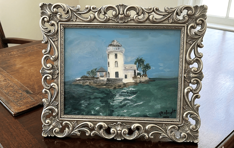 Oil painting of Bahama island