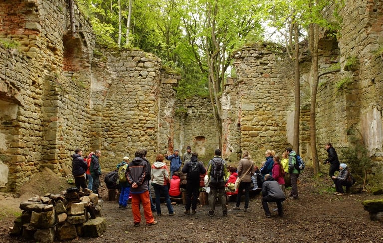 a group of people standing around a group of people