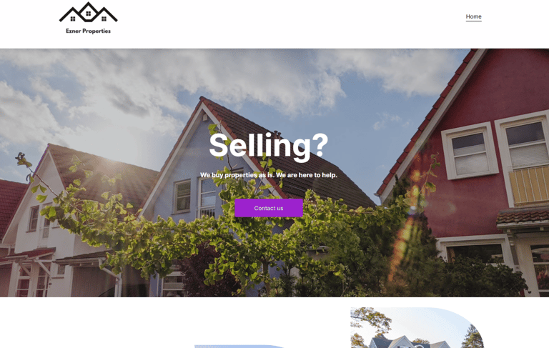 a website page with a picture of a house with a picture of a house with