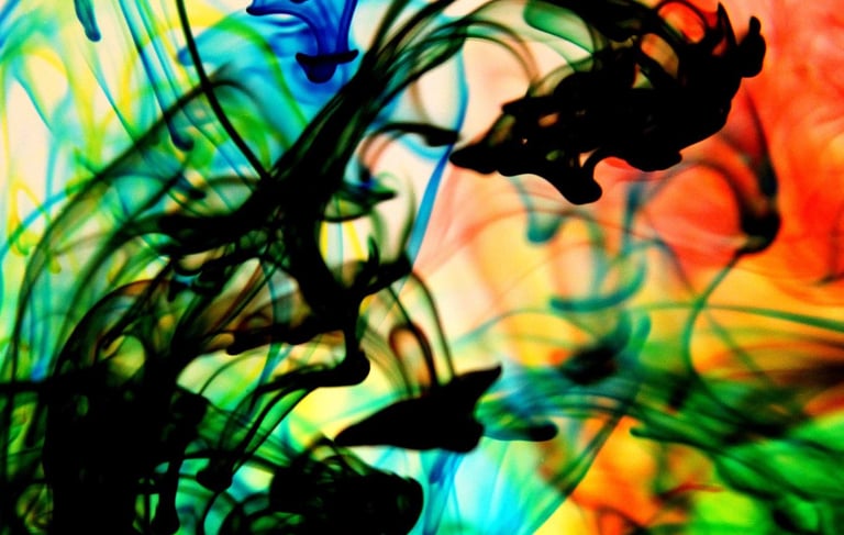 a colorful picture of a color in motion - on - paper