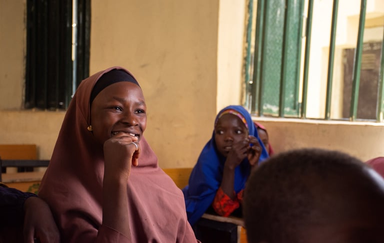 A photo of Halima in class