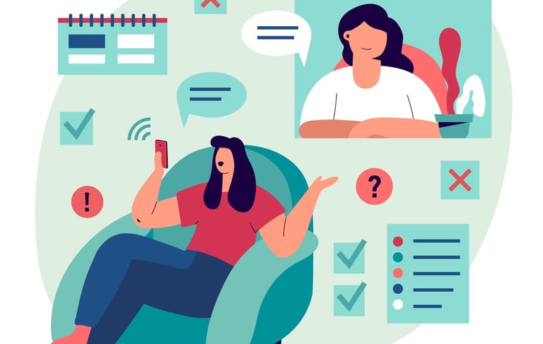 Meaningful discussion of caregiver and therapist regarding goal tracking