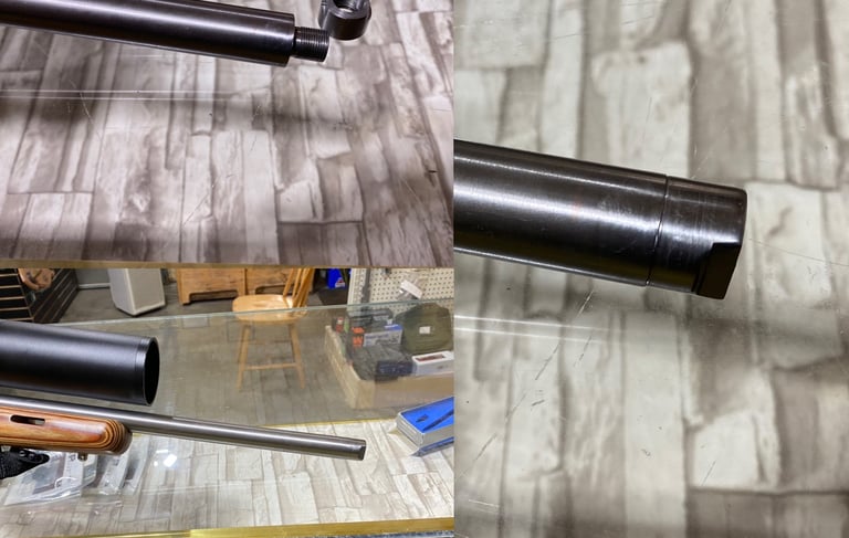 A threaded rifle barrel with thread protector