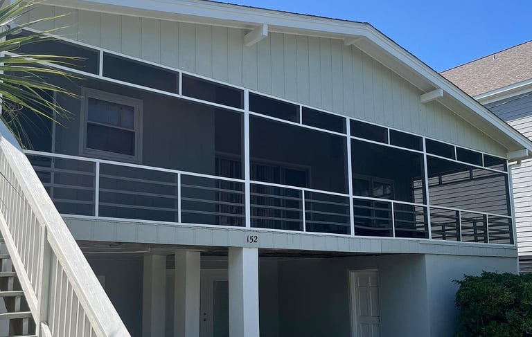 Big screen Porch with Super Screen in Sullivans Island.