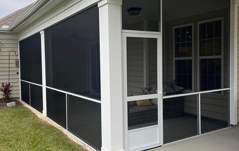 Aluminum porch patio system with Super Screen