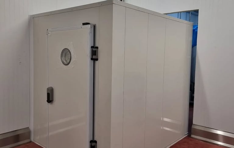 Blast chiller unit in the hygiene-controlled area of a chocolate factory
