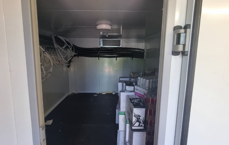 Beer room with monoblock cooling unit in London