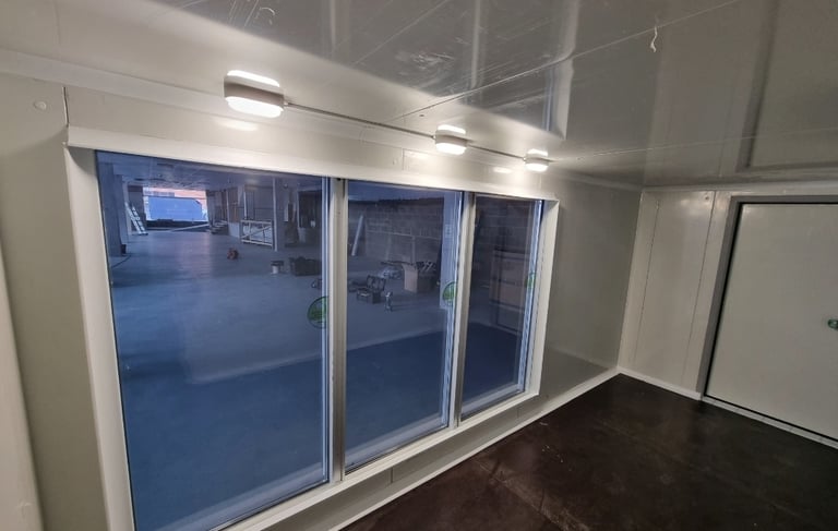 A glass cold room with insulated windows