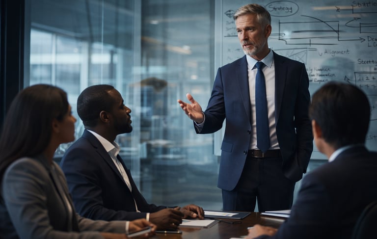 Consultant in conference room