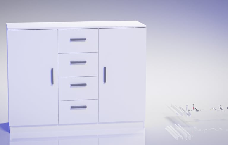 a cabinet with a drawer and a drawer with a drawer