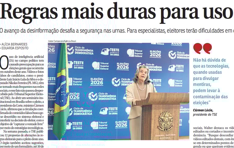Reportagem no jornal Correio Braziliense