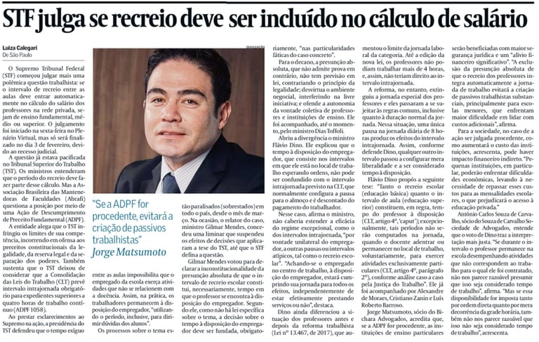 Reportagem no Valor Econômico