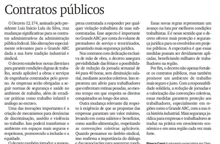 Artigo no DGABC