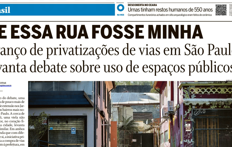 Reportagem no jornal O Globo