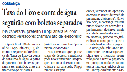 Reportagem no jornal Diário do Grande ABC