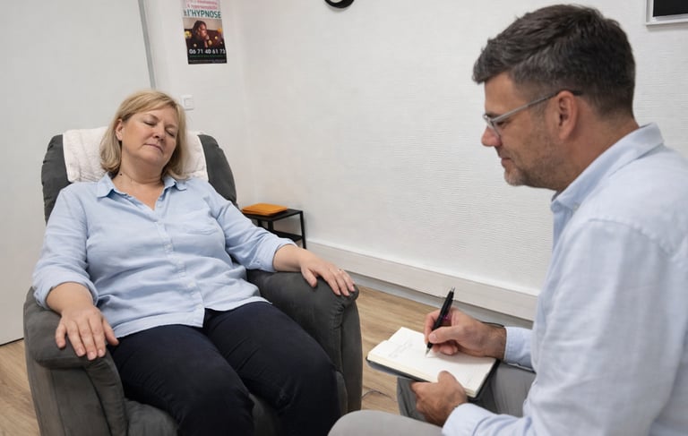 Thomas Beaucher en séance "Hypno anneau" l'anneau gastrique virtuel