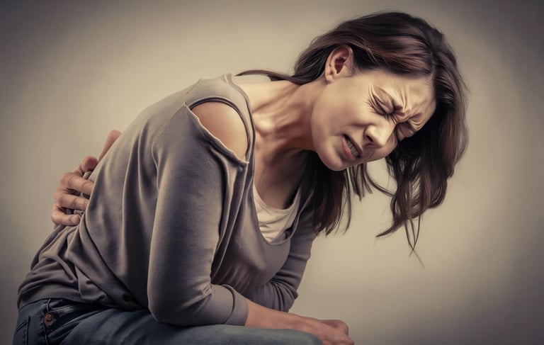 femme souffrant de douleurs chroniques au dos