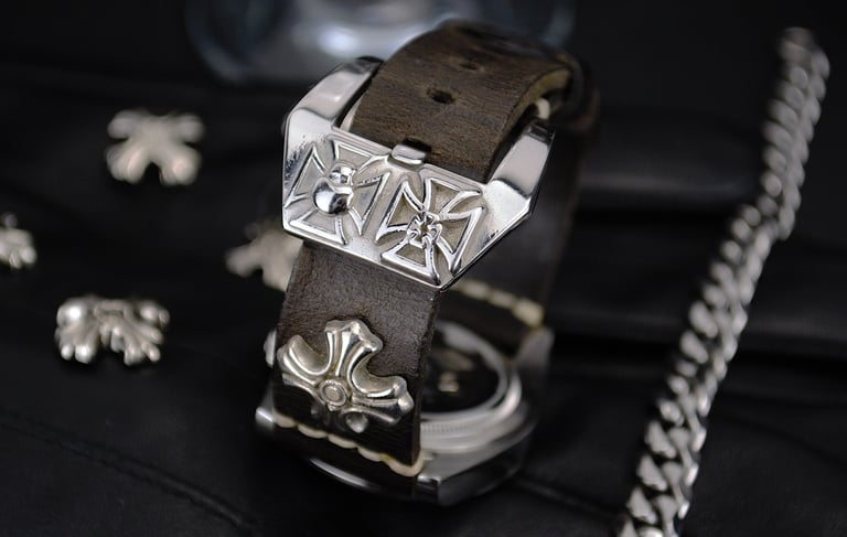 a watch with a leather strap