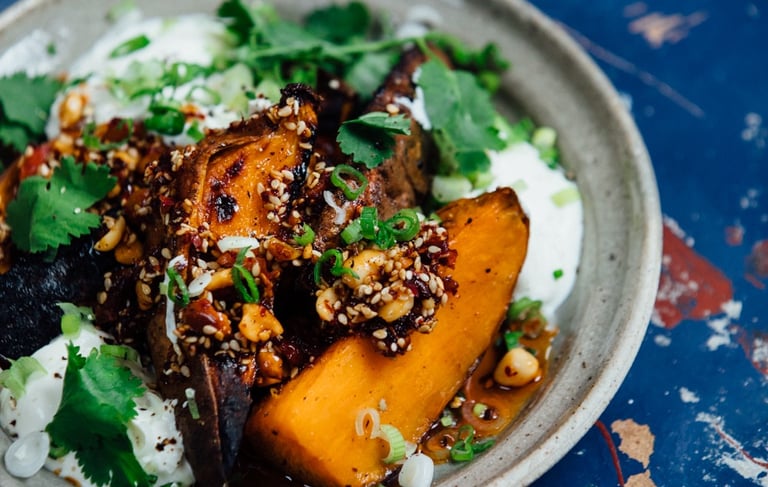 Roasted Sweet Potato with Crispy Fried Egg