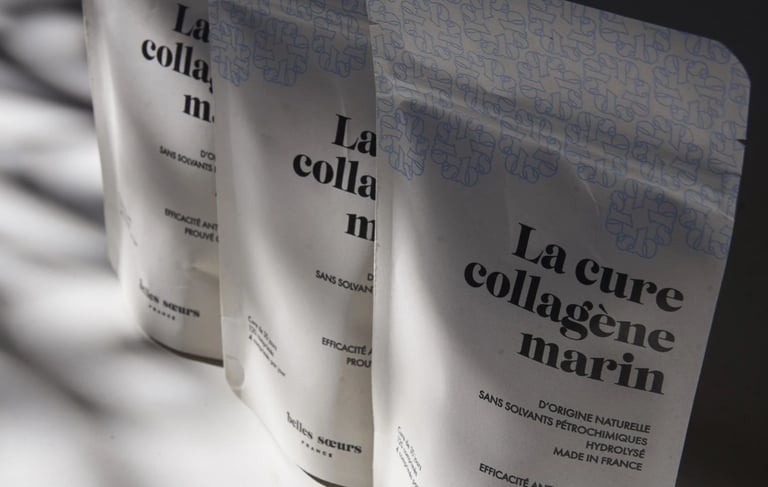 3 sachets de la cure de collagène marin, compléments alimentaires Belles Soeurs