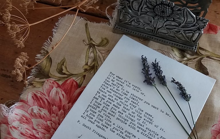 A Typewritten Poem As A Keepsake