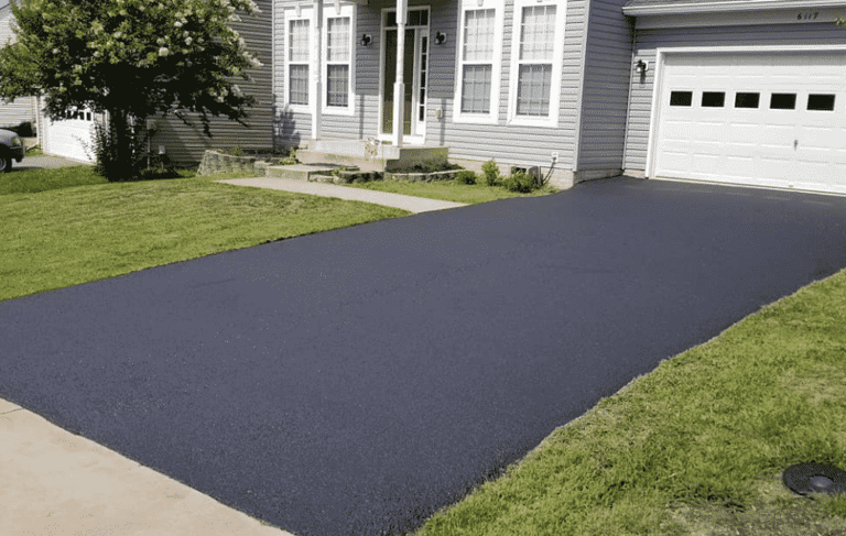 Freshly sealcoated driveway in London Ontario