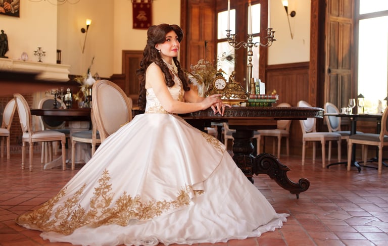 Robe princesse mariée belle et la bete disney idyia creations sur mesure personnalisable cergy