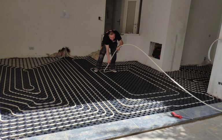 pose de chauffage au sol sur plots à Bruxelles, service proposé par entreprise en construction