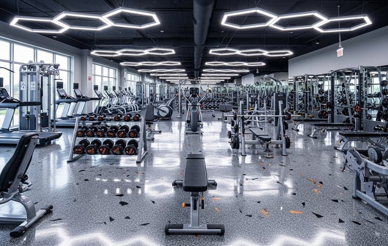 Work hard at the gym with flake epoxy