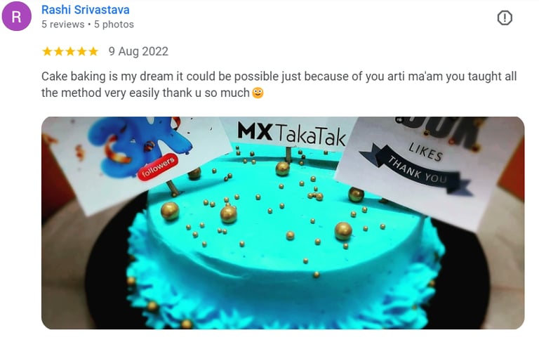 Students cakes and reviews vyanjan cooking classes