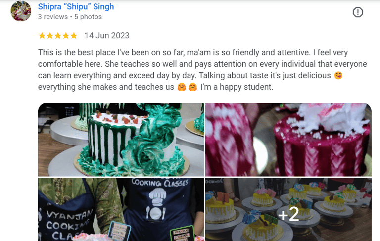 student cakes vyanjan cooking classes