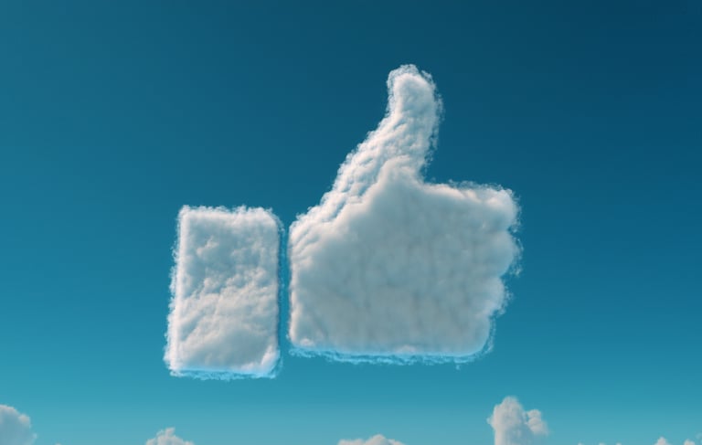 thumbs up in a form of a cloud