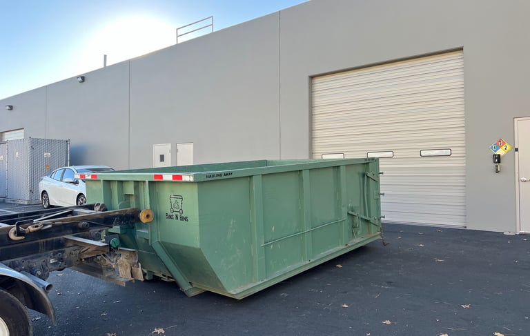 15 cubic yard dumpster helping a customer clean out storage junk.