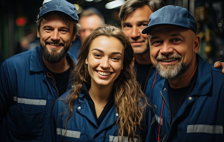 Equipe opérationnelle propreté plateforme logistique Haute-Savoie