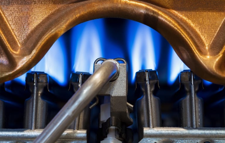 a close up of a gas flame on a gas stove