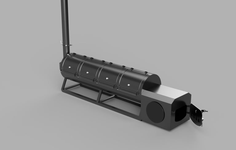 Render of a custom commercial bbq smoker in nz