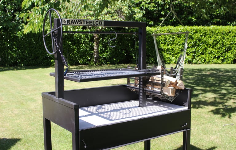 Custom Argentinian grill that was made in nz by rawsteelco