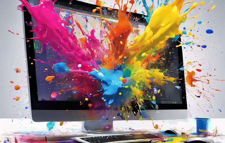Paint splashing out of desktop