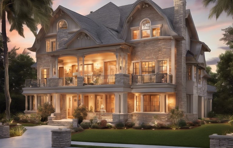 A large house with windows