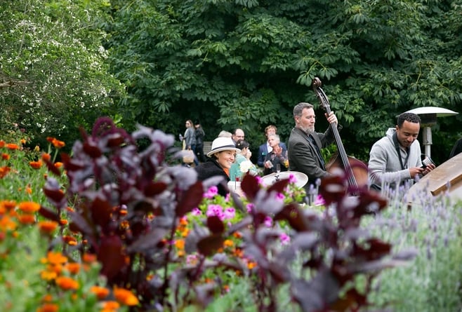 Carrie Jahde performing at the Flower Piano Festival San Francisco