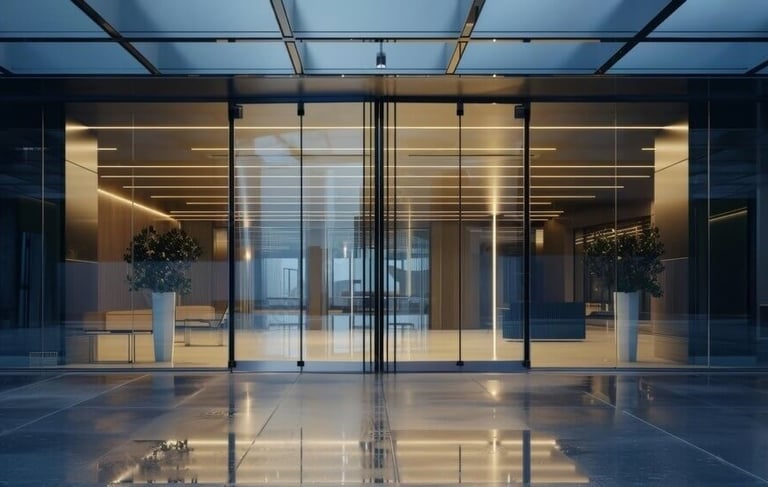 Puerta automatica transparente