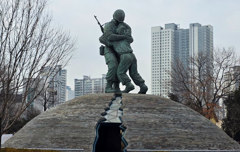 The Statue of Brothers at the War Museum of Korea, Commemorating the Korean War.