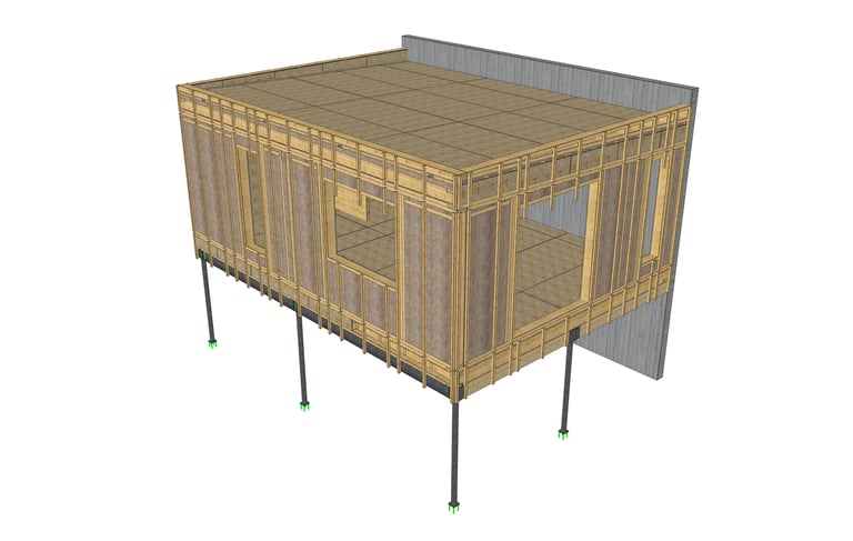 Aperçu 3D de l'extension depuis le haut